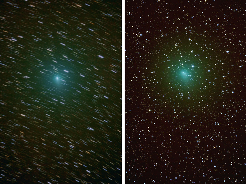 Comparison photo of comet 103P