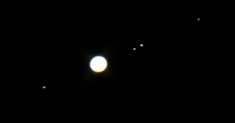Jupiter and its 4 brightest moons