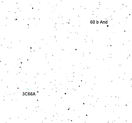 Star chart for finding 3C66A