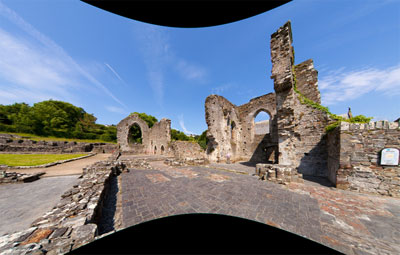 Flattened view of St Dogmael's Abbey, Cardigan, Wales