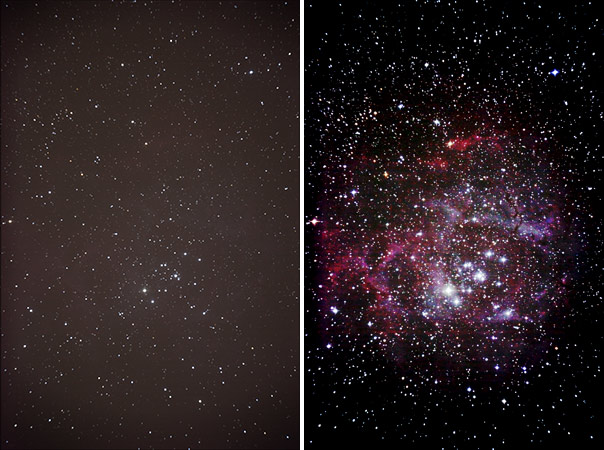 Comparison photos of NGC2244 and the Rosette Nebula